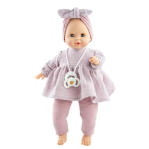 Papusa bebe SONIA in costum lavanda 36 cm PAOLA REINA