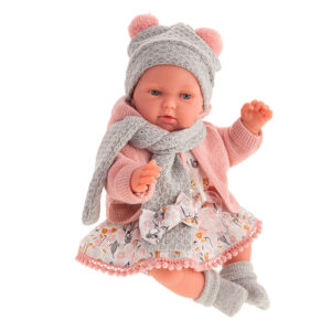 Papusa Peke 29cm caciula gri Antonio Juan