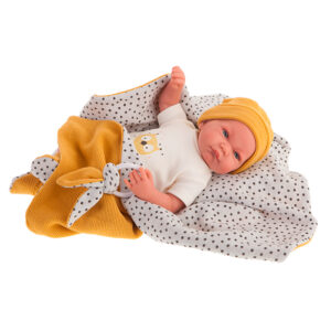 Papusa Nico 40cm caciula galbena Antonio Juan