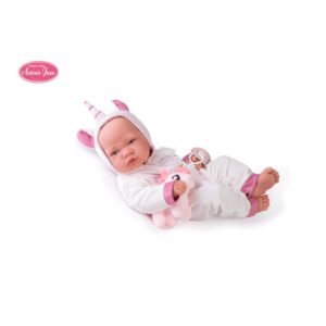 Papusa Nacida in costum Unicorn 42 cm Antonio Juan