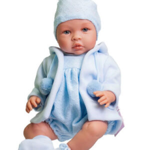 Papusa ASI rochie+ caciula+palton albastru ASI