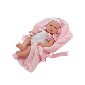 Papusa bebe MARIA 43 cm cu patura roz ASI
