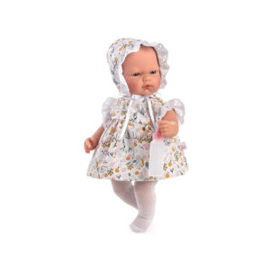 Papusa Oli 30cm rochie alba cu flori ASI