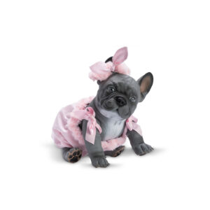 Jucarie Buldog Lily in salopeta roz. 32cm ASI