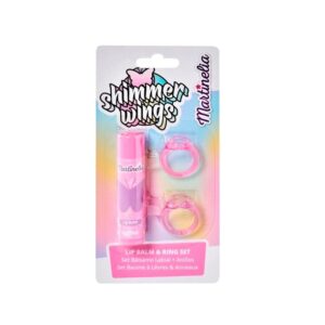 Set balsam de buze si 2 inele asortate Shimmer Wings MARTINELIA