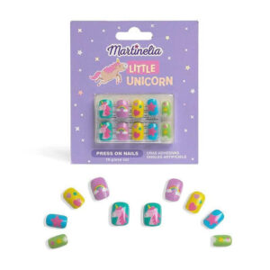 Set 10 unghii false Little Unicorn cu adeziv Press-On, pentru fetite, Martinelia