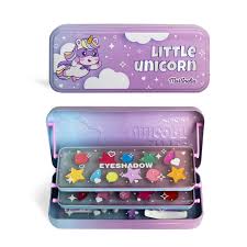 Cutie din metal cu 3 compartimente cu machiaj si accesorii pentru fetite Little Unicorn MARTINELIA