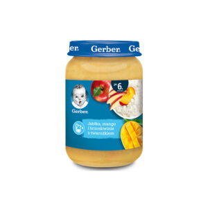 Piure de mere, mango si piersici cu branza de vaci 190g Gerber