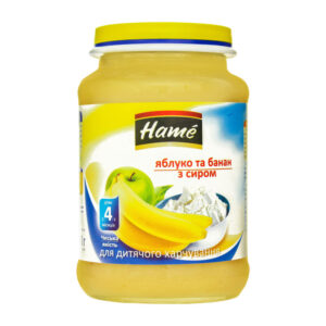 Hame пюре яблоко-банан с творогом 10х190г