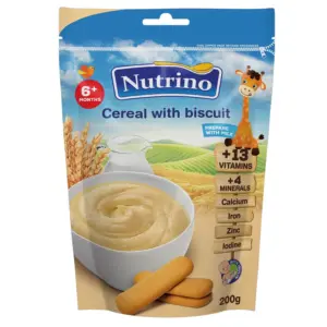 Terci NUTRINO grau cu lapte si biscuiti 200g (6 luni)