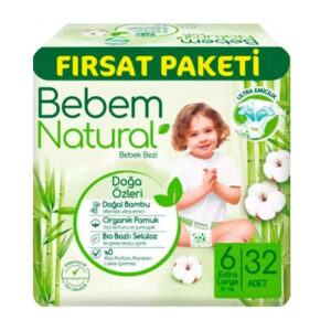 Scutece pentru copii 15 kg 32buc Bebem Natural