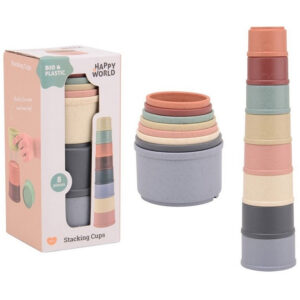 Cupe de stivuire Happy World bio plastic JOHNTOY