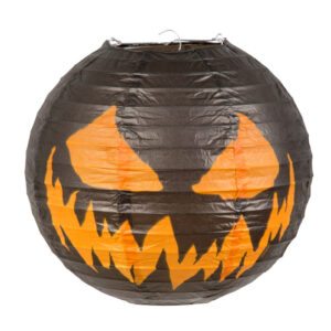 Lanterna de hartie Creepy Pumpkin cu cadru de sarma (25 cm)