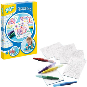 Set creativ de desenat cu sabloane si carioci spray Spray Pens TOTUM