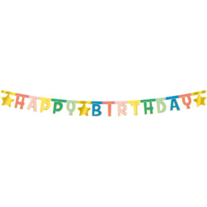 Ghirlanda Retro Happy Birthday 1,6m Folat