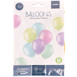 Set 10 Baloane latex Translucent Pastels 33cm Folat