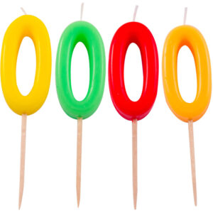 Lumanare Cifra 0 Neon in asort. Folat