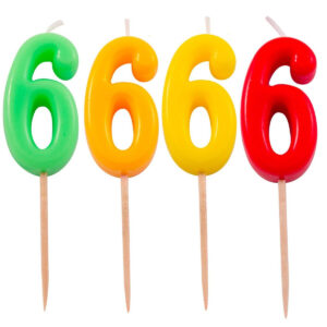 Lumanare Cifra 6 Neon in asort. Folat