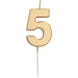 Lumanare Cifra 5 Aurie 5cm Folat