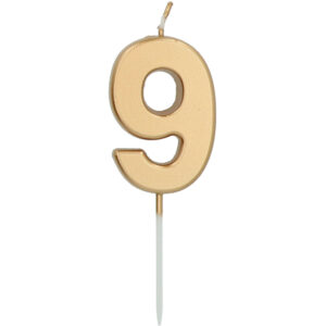 Lumanare Cifra 9 Aurie 5cm Folat