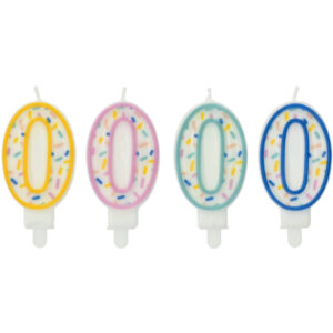 Lumanare Cifra 0 Sprinkles 9cm in asort. Folat