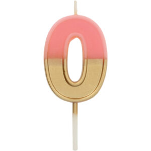 Lumanare Cifra 0 Retro Vibes roz 5cm Folat