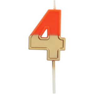 Lumanare Cifra 4 Retro Vibes portocal. 5cm Folat