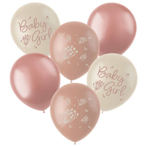 Set 6 Baloane latex Baby Girl 33cm Folat