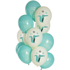 Set 12 Baloane latex Happy Birthday Croco 33cm Folat