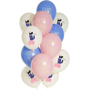 Set 12 Baloane latex Happy Birthday Pisicuta 33cm Folat