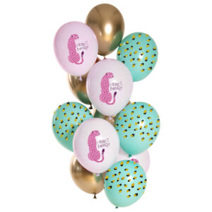 Set 12 Baloane latex Happy Birthday Pantera 33cm Folat