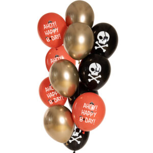 Set 12 Baloane latex Happy Birthday Pirat 33cm Folat