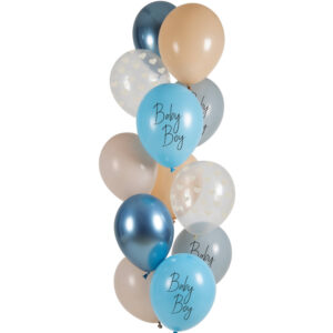Set 12 Baloane latex Baby Boy 33cm Folat