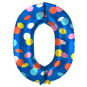 Balon Folie 86cm Colorful Dots Cifra 0 Folat