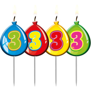 Lumanare Balon Cifra 3 in asort. Folat
