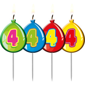 Lumanare Balon Cifra 4 in asort. Folat