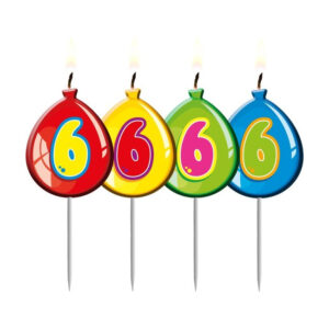 Lumanare Balon Cifra 6 in asort. Folat