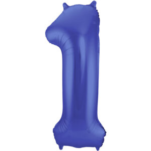 Balon Folie 86cm Matte Albastru Cifra 1 Folat