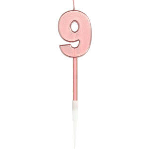 Lumanare Rose Gold Metallic Cifra 9 Folat