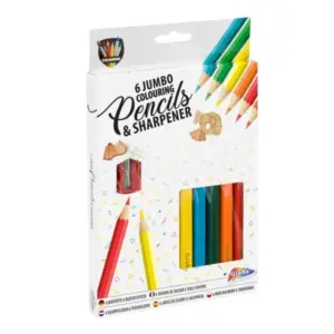 Set 6 creioane jumbo cu ascutitoare Grafix