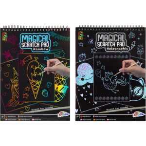 Caiet A4 cu 20 fise razuibile Scratch Pad si creion in asort. Grafix