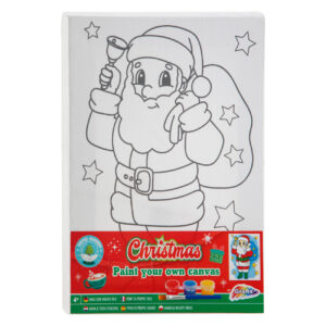 Set de pictat de Craciun - Canvas Mos Craciun - 3 culori + pensula - 20x15cm Grafix NY