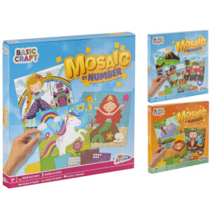 Set creativ Mozaic pe numere 22 x 22 cm. in asort. GRAFIX