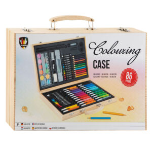 Trusa arta - Colouring Case. Cutie de lemn. 86 piese Grafix