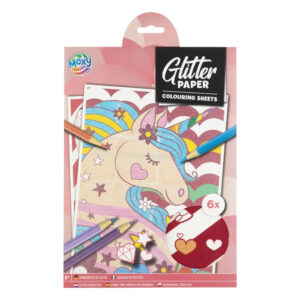 Carte de colorat si activitati Glitter Paper Colouring A4 6 in asort. Grafix