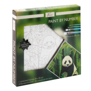 Pictura pe numere 20x20cm Panda GRAFIX