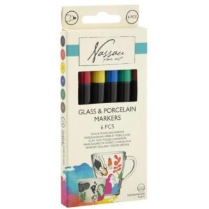 Set de markere pentru sticla si portelan 6 buc. GRAFIX