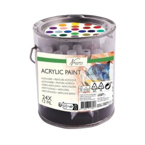Set 24x12 ml culori acrilice Nassau Fine Art in galetusa de plastic GRAFIX