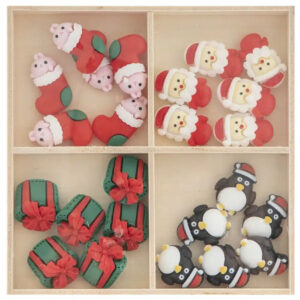 Set Figurine de Craciun 24 buc. In cutie lemn. GRAFIX NY