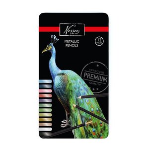 Set de 12 creioane colorate metalizate GRAFIX